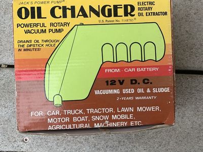 Jack's Power Pump Electric Rotary Oil Changer 12V DC Oil Extractor for Cars, Trucks, Lawn Mowers