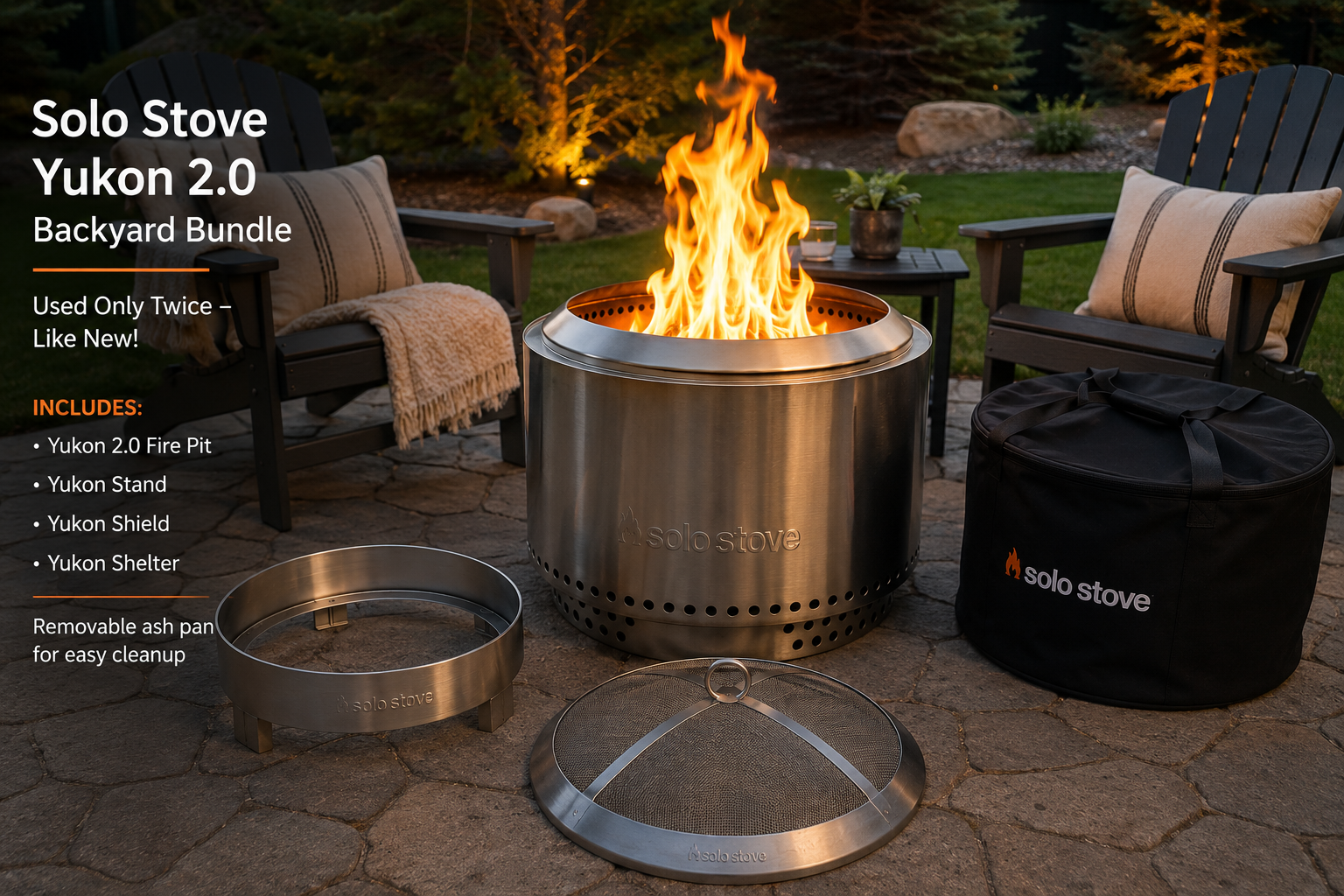 Solo Stove Yukon Backyard Bundle – Like New – Used Only Twice