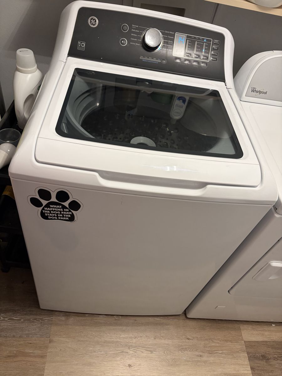 GE Generalelectric Top Load Washing Machine White Used / whirlpool dryer gas used