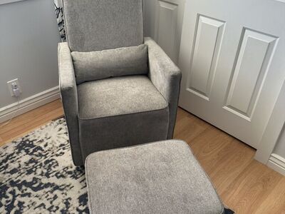 Gray Rocking Glider with Ottaman