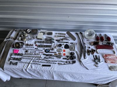 Assorted Vintage Automotive Emblems, Badges, and Small Parts Lot Man/Woman Cave Items