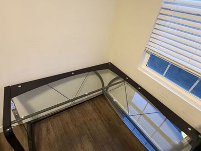 Glass L-shaped Desk