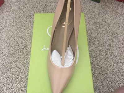 Sam Edelman Women's Pointed Toe Pumps - Nude Patent Leather - Size 9