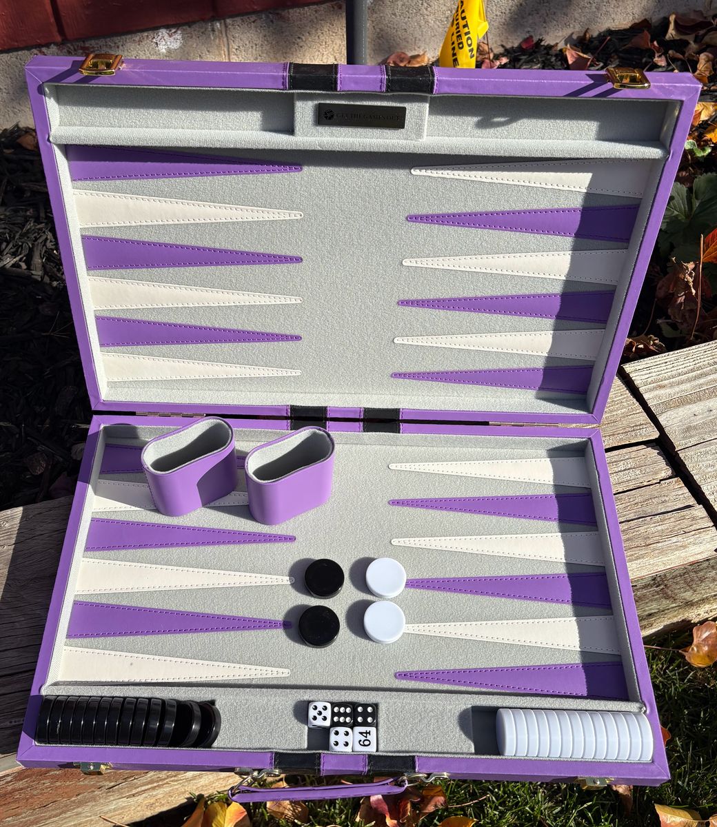 Get The Games Out Top Backgammon Set - Classic Board Game Case - Best Strategy & Tip Guide - Large Size Purple EUC $25.00