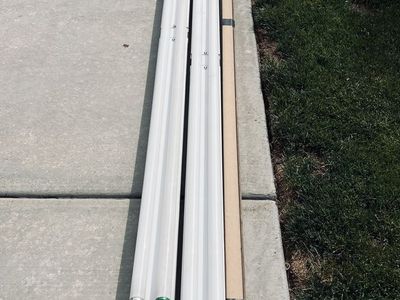 2-Pack 8 ft Fluorescent Garage Light Fixtures w/ Bulbs - White