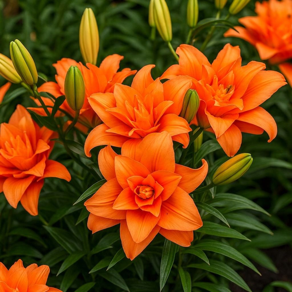 5’ tall Orange Perfume Lilies