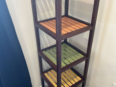Multi-Color Wood 5-Tier Tall Display Shelf - Versatile Storage Unit