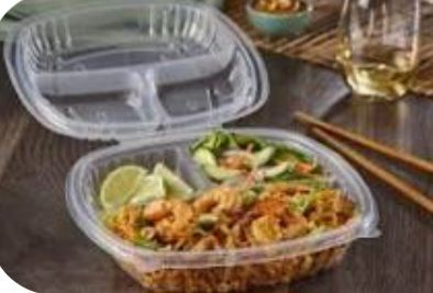 New in Box Sabert H58090031FWM 9" x 9" Square Clamshell PP Clear To-Go Container