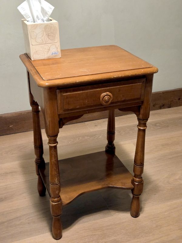 Vintage 1950s KLING Solid Maple Nightstand / Accent End Table