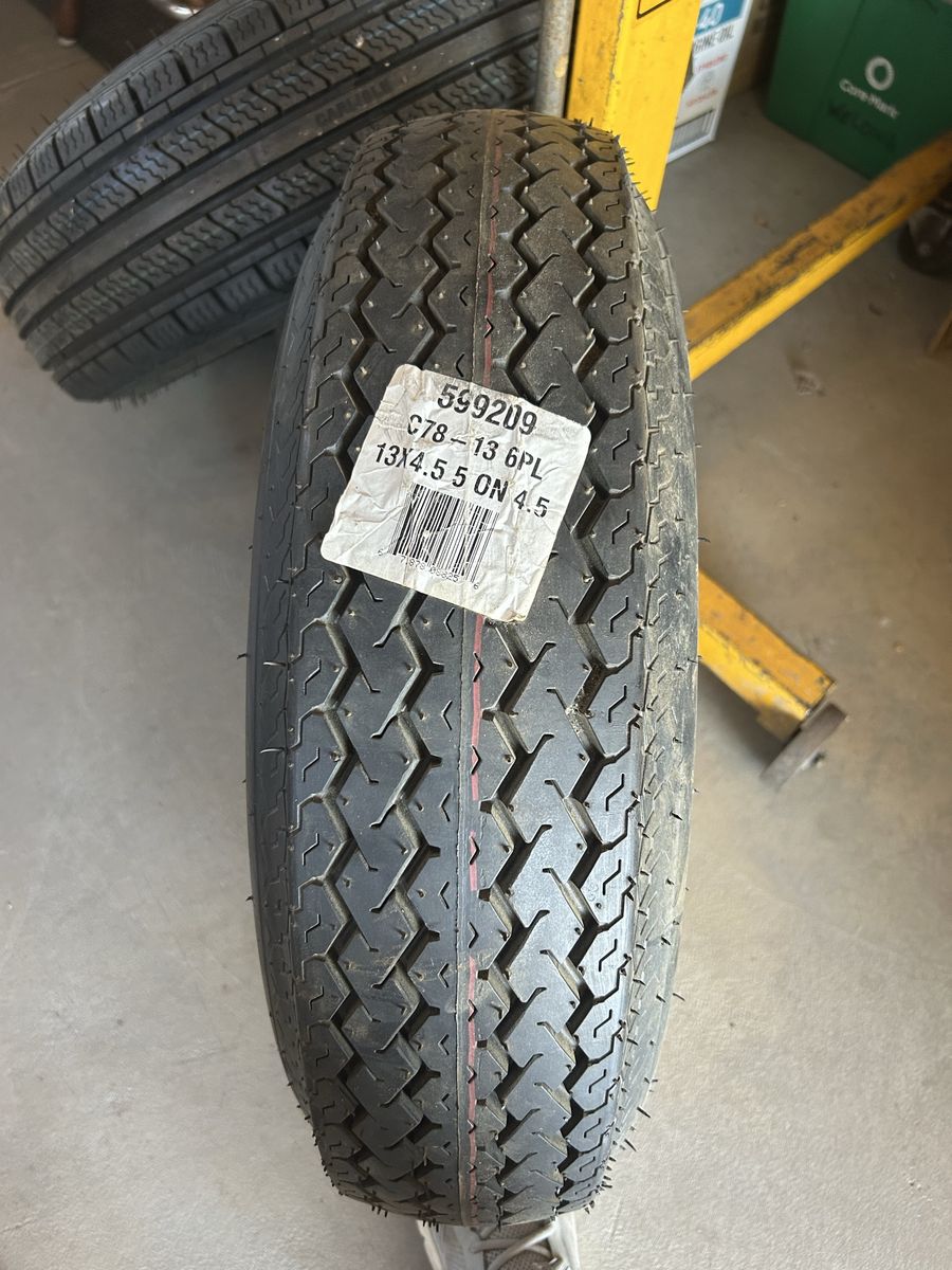Rubber Master ST185/80D-13 Trailer Tire with 13x4.5 Rim 5x4.5 Bolt Pattern (New)