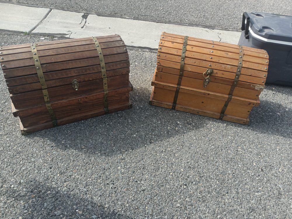 pair wood trunks