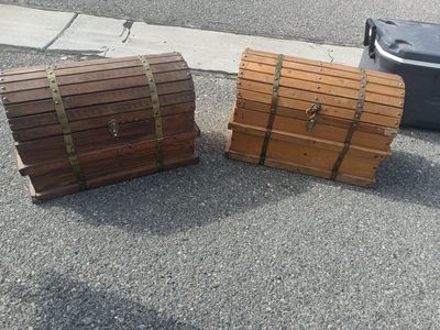 pair wood trunks