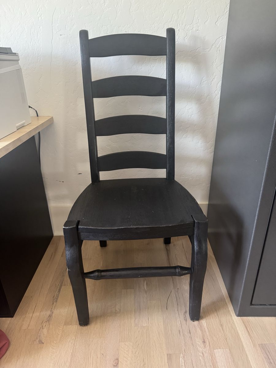 Pottery Barn Black Ladder back dining chairs