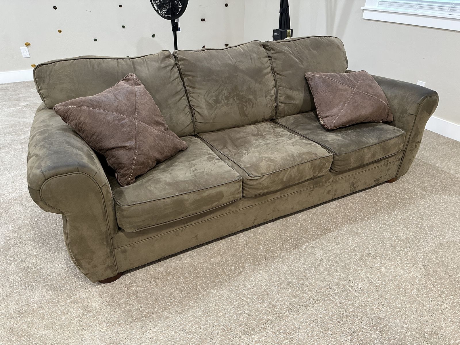 Microfiber couch and loveseat