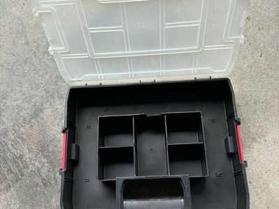 Plastic Small Parts Organizer Box with Clear Lid and Removable Compartments