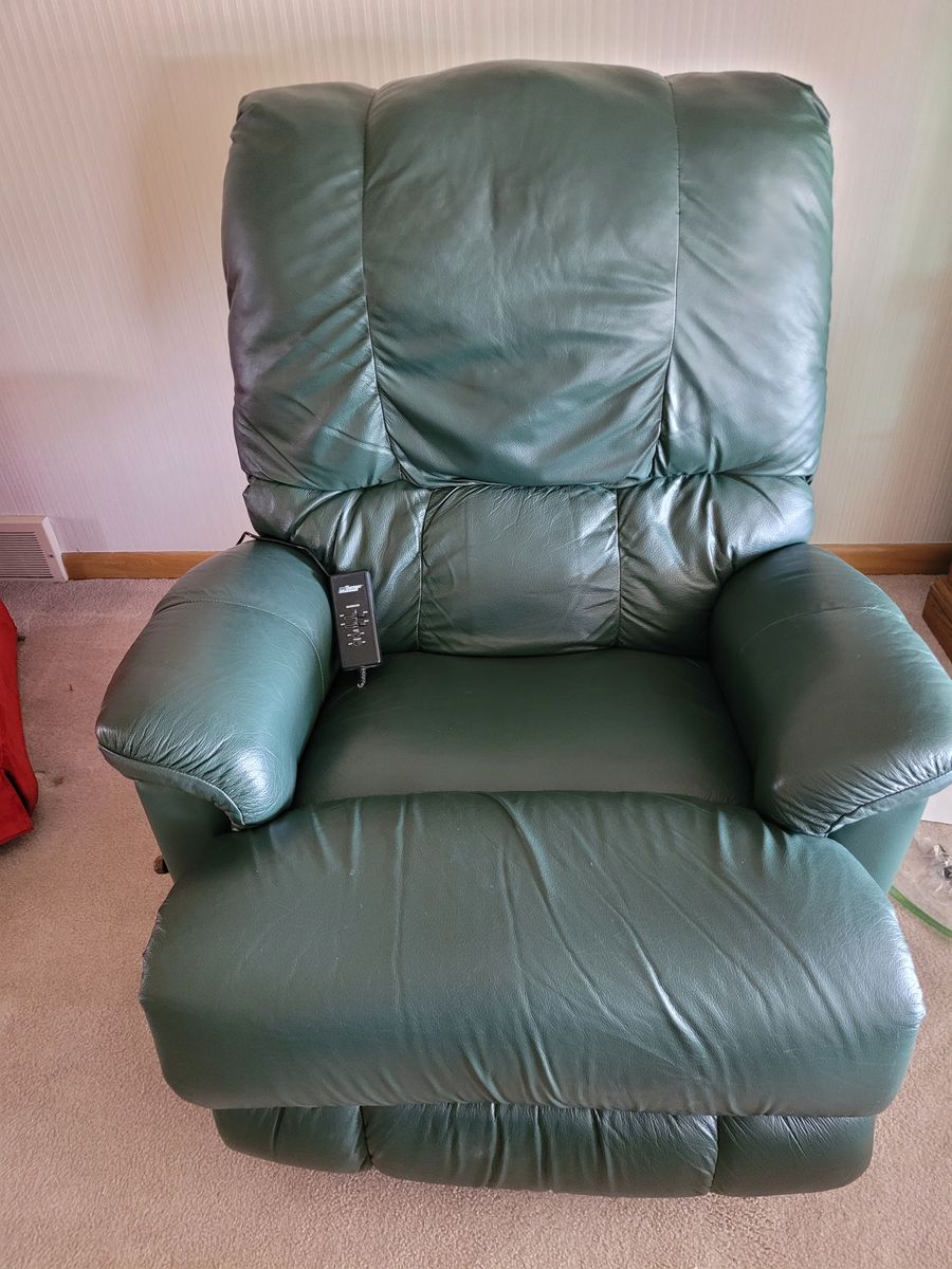 Green leather recliner