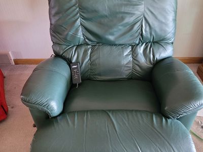 Green leather recliner