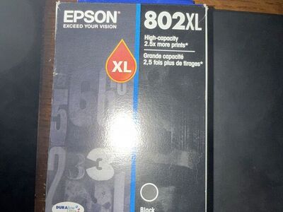 Epson Printer Ink 802XL Black New