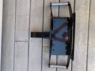 Black Hitch Mount Winch Mounting Plate Trailer Accessory