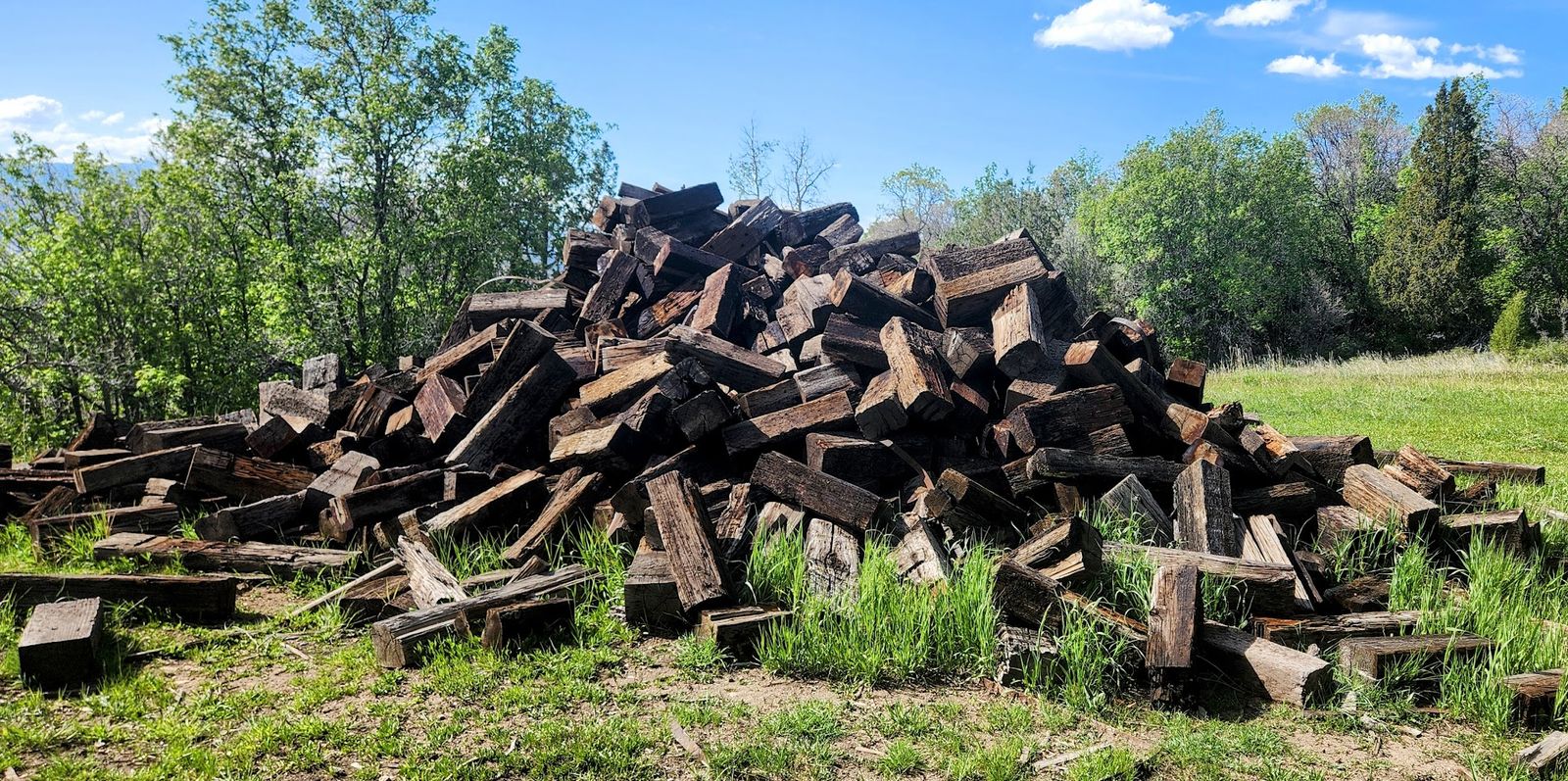 Railroad ties. 2 foot long for $1 each. Southeast of Mt Pleasant. Camp TIFIE road fundraiser.