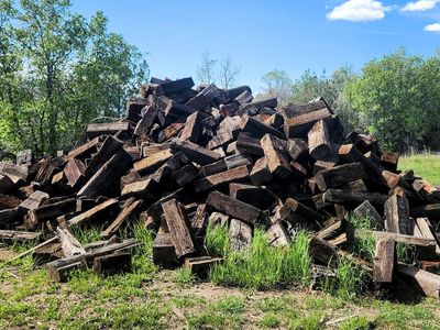 Railroad ties. 2 foot long for $1 each. Southeast of Mt Pleasant. Camp TIFIE road fundraiser.
