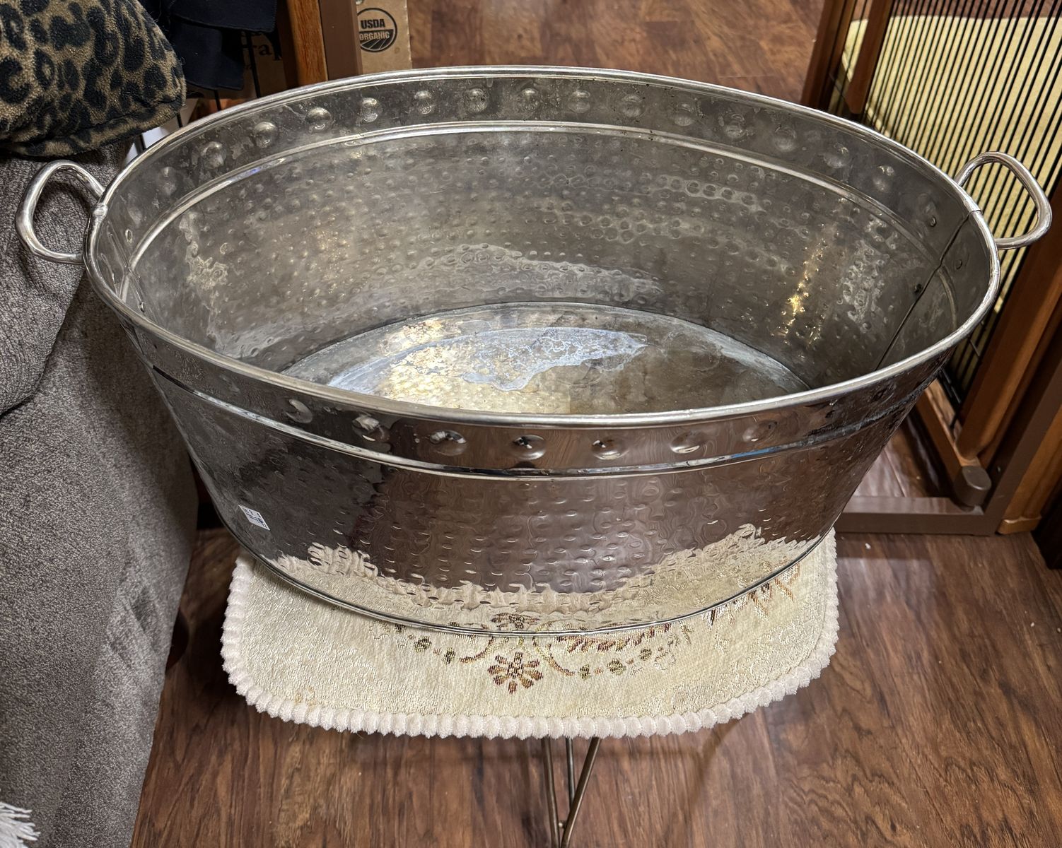 Stainless Steel Hammered Drink Party Storage Bucket, a Container or a Planter made in India