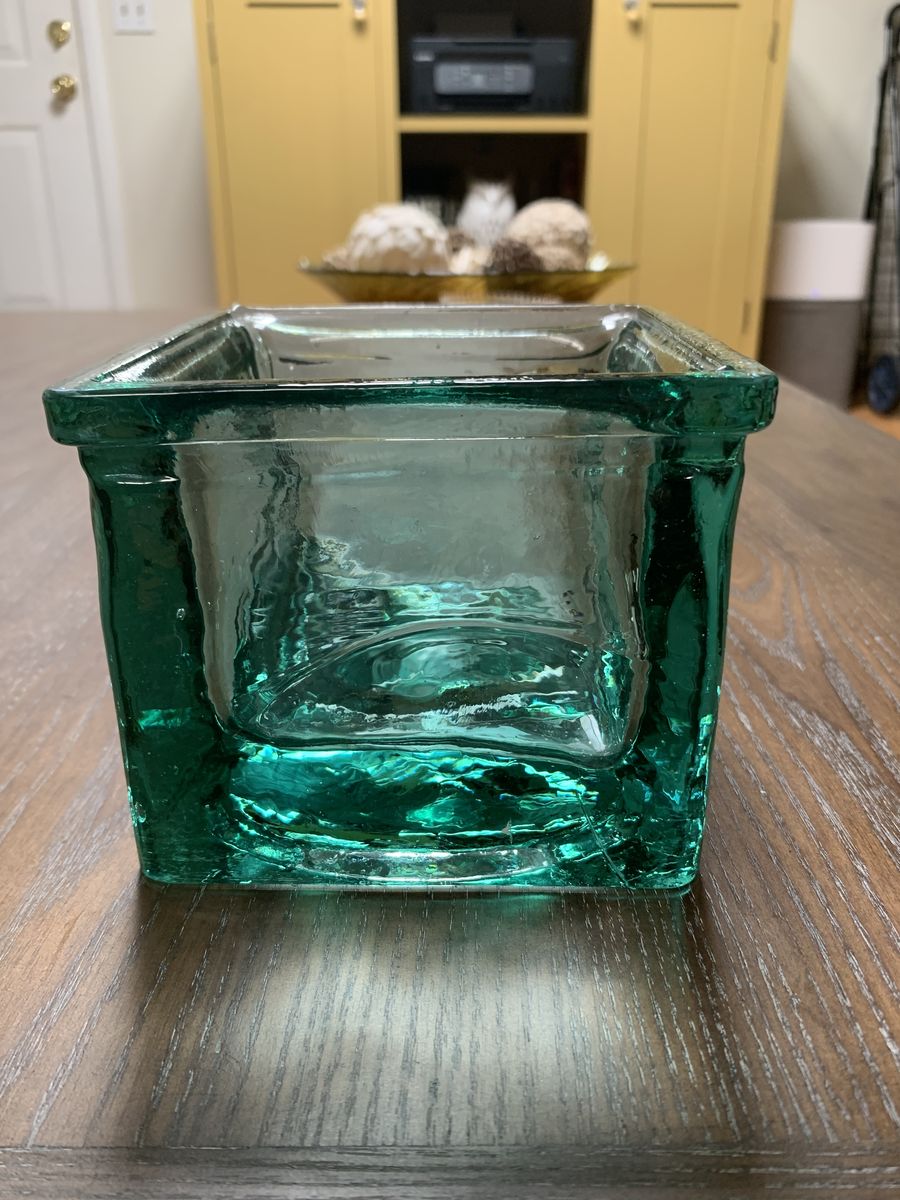 Heavy Recycled Green Glass Vase