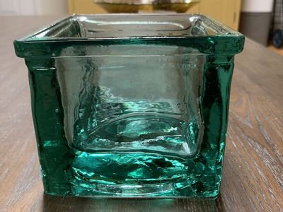 Heavy Recycled Green Glass Vase
