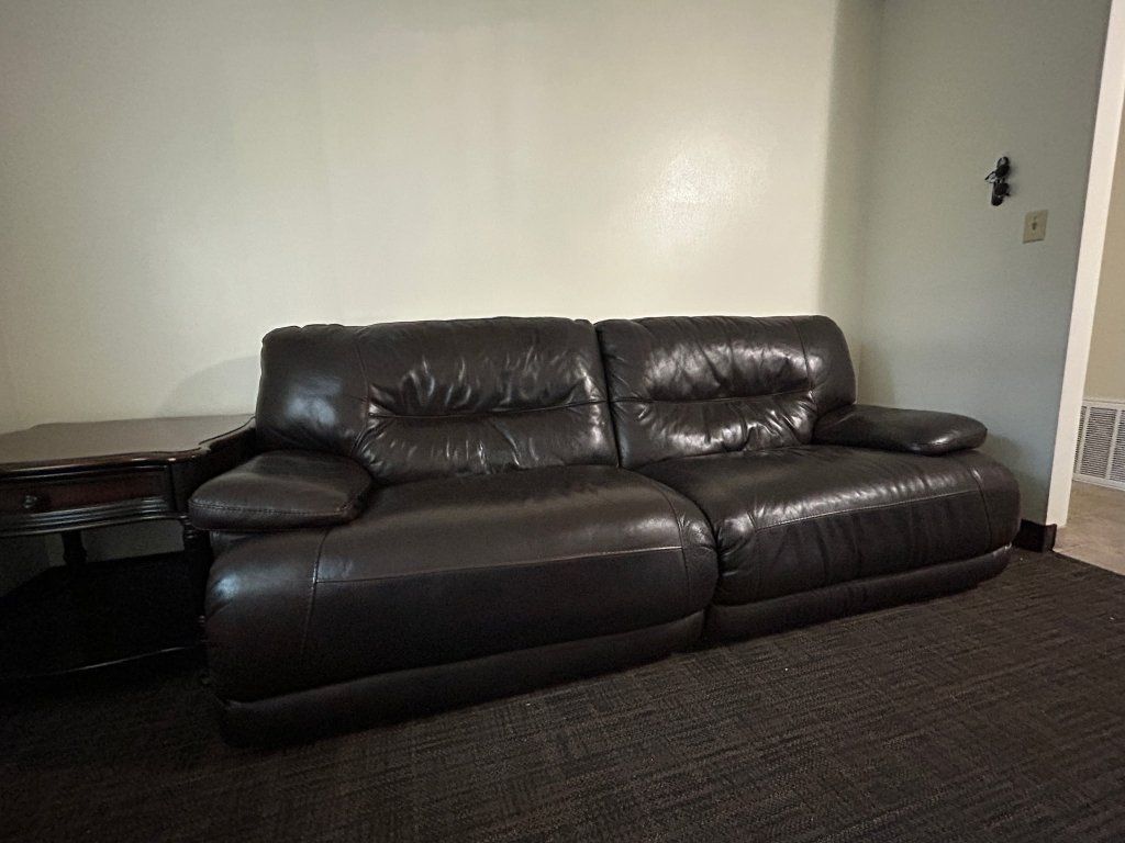 Leather reclining couches