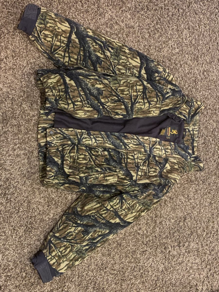Browning Camouflage Fleece Coat Size XL Gore-Tex Waterproof