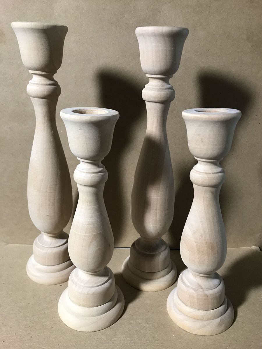 Candlesticks, Unfinished Wood, 2-9” Sticks, 2-6” Sticks, New, Also Included Piccalilli Birds With Attitude Pincushions Patterns