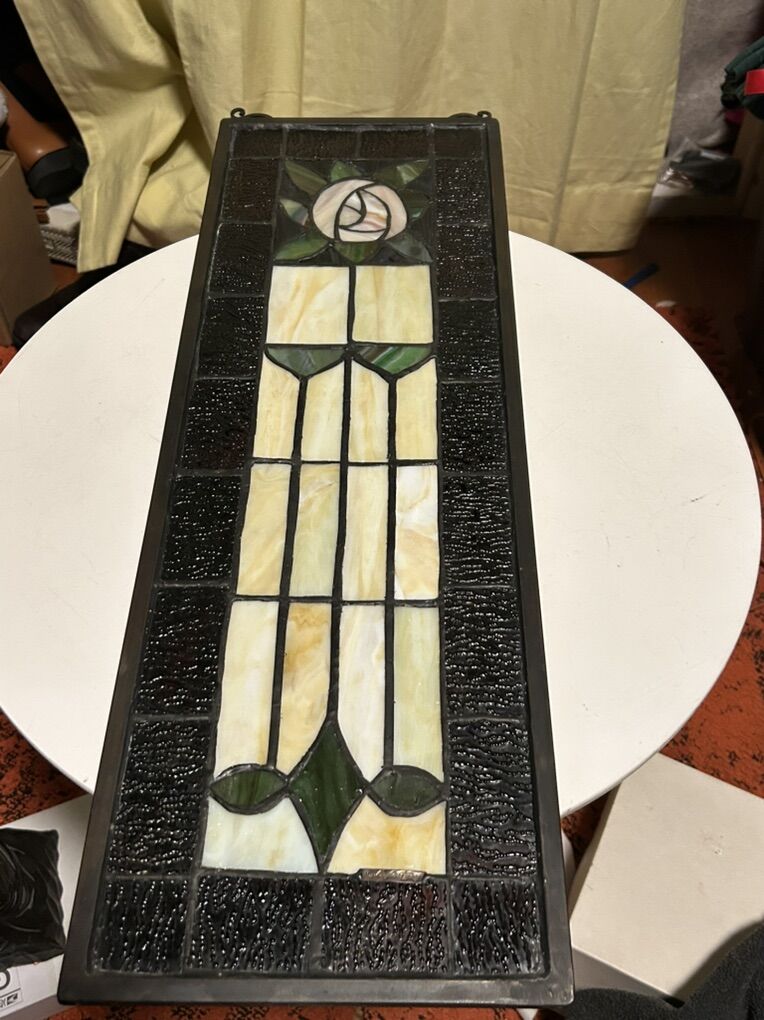 Meyda Tiffany Style 24-1/2H X 8.25W X 1/2 Stained Glass Window Panel T37