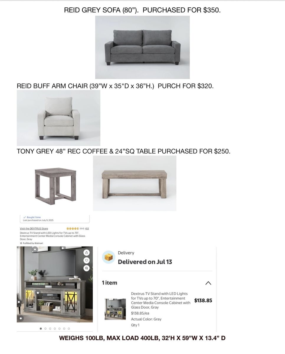 MOVING SALE-EXCELLENT CONDITION! (Living room set, Bedroom set)