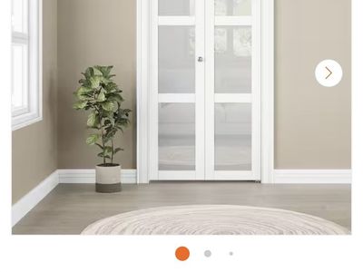 Brand new!36x80 Tempered Frosted Glass Solid Core Bi-Fold Door with Hardware