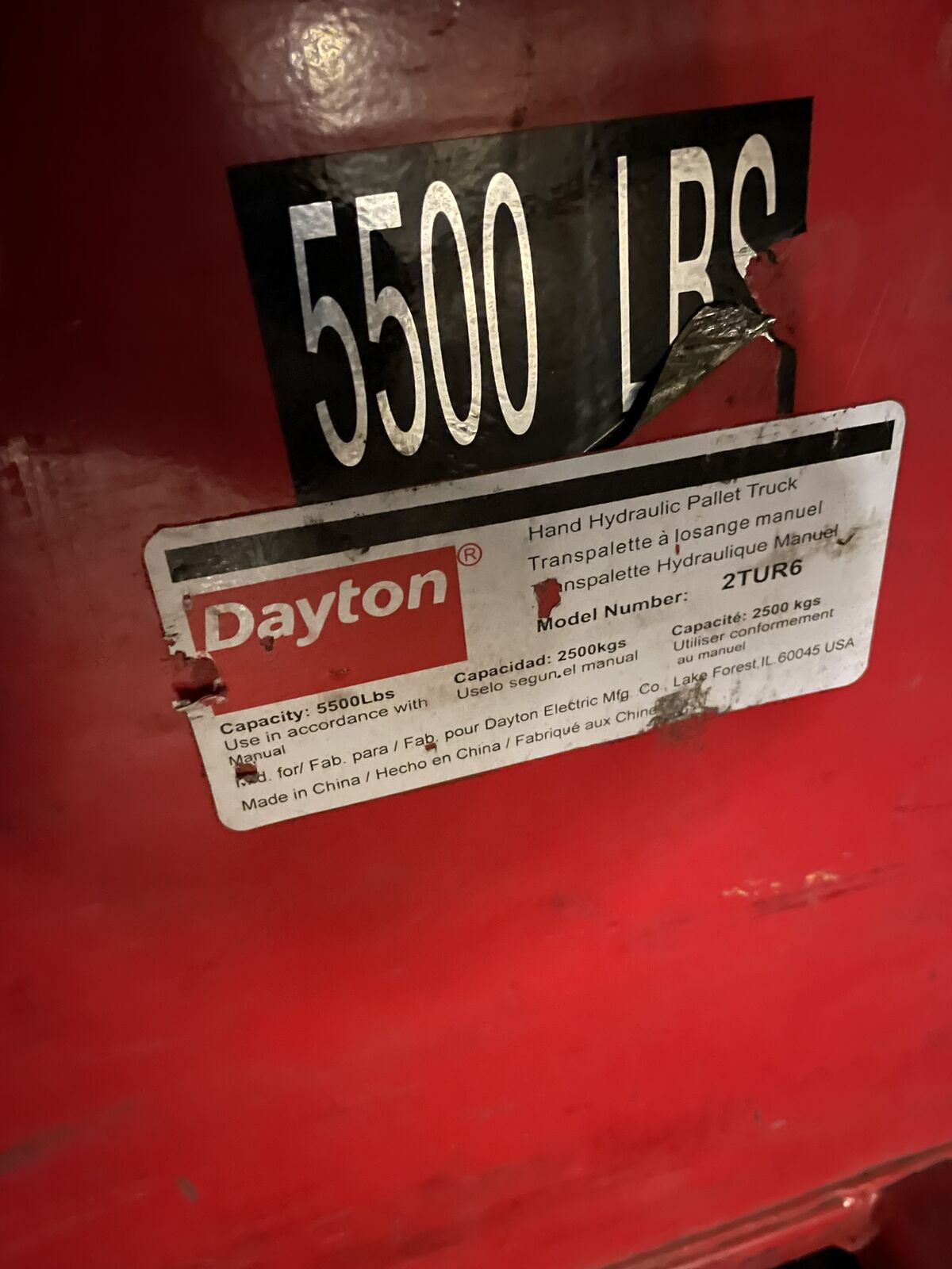 Dayton Narrow Pallet Jack