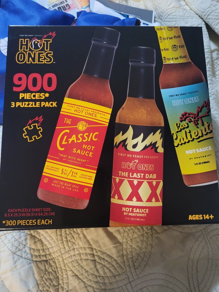 Hot Ones 900-Piece 3 Puzzle Pack (The Classic, The Last Dab, Los Calientes)