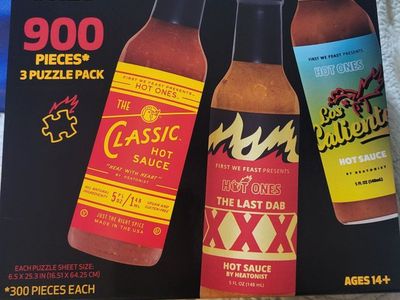 Hot Ones 900-Piece 3 Puzzle Pack (The Classic, The Last Dab, Los Calientes)