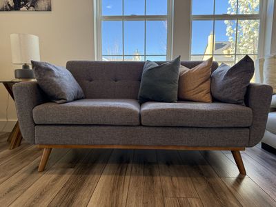 Carmencita 65” linen upholstered love seat