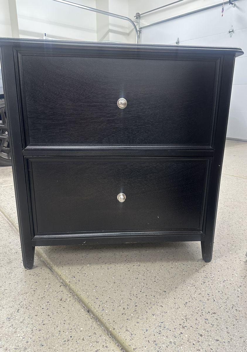 Black Filing Cabinet 2 drawers