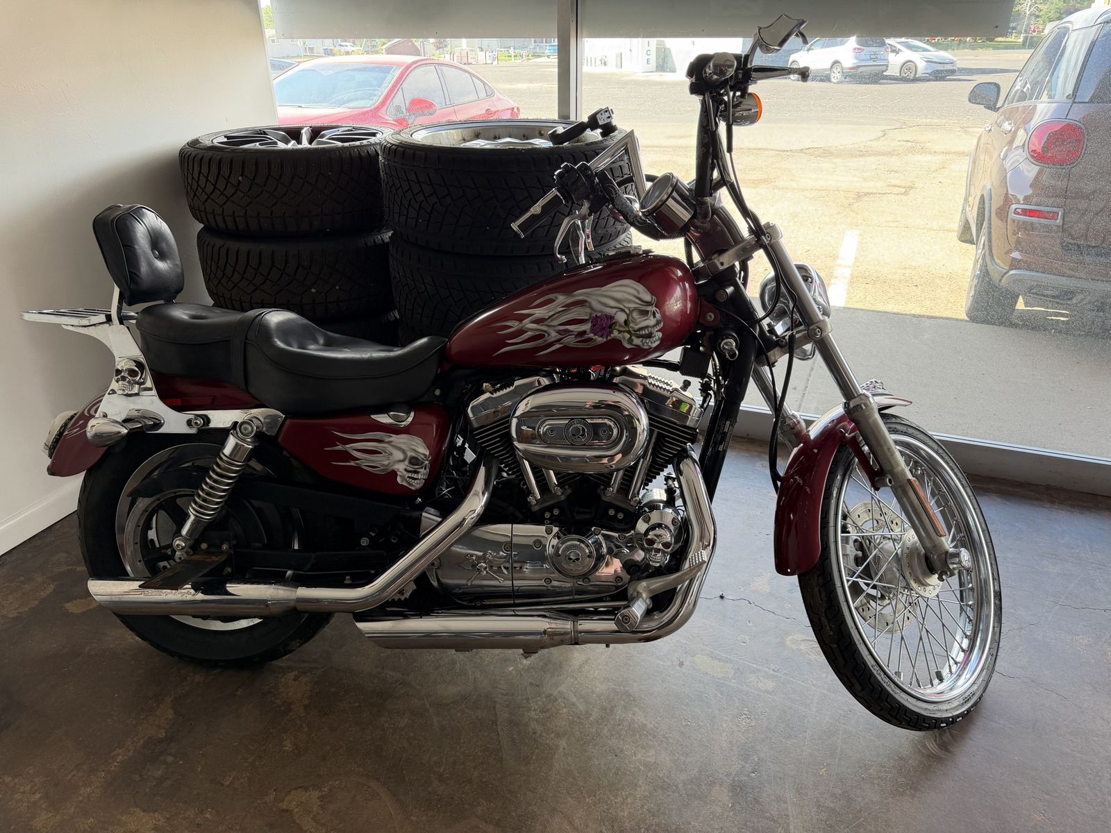 2005 Harley-Davidson Sportster 1200 Custom V-Twin Motorcycle - Red/Chrome