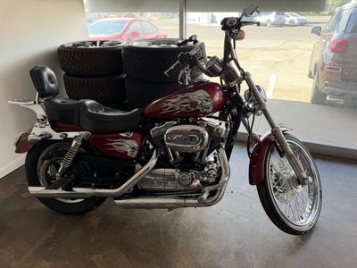 2005 Harley-Davidson Sportster 1200 Custom V-Twin Motorcycle - Red/Chrome
