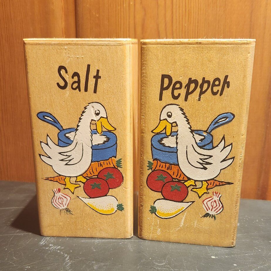 Vintage Nevco Wooden Salt & Pepper Shakers
