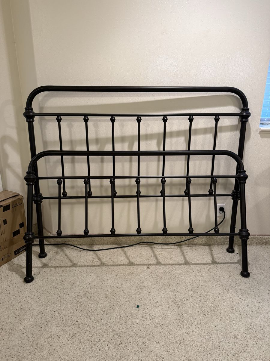 Black Metal Queen Bed Frame - Like New