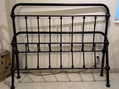 Black Metal Queen Bed Frame - Like New