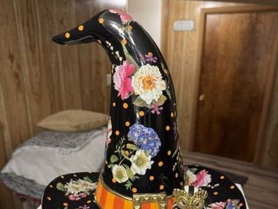 MacKenzie-Childs Flower Market Witches Hat Halloween Decor with Box