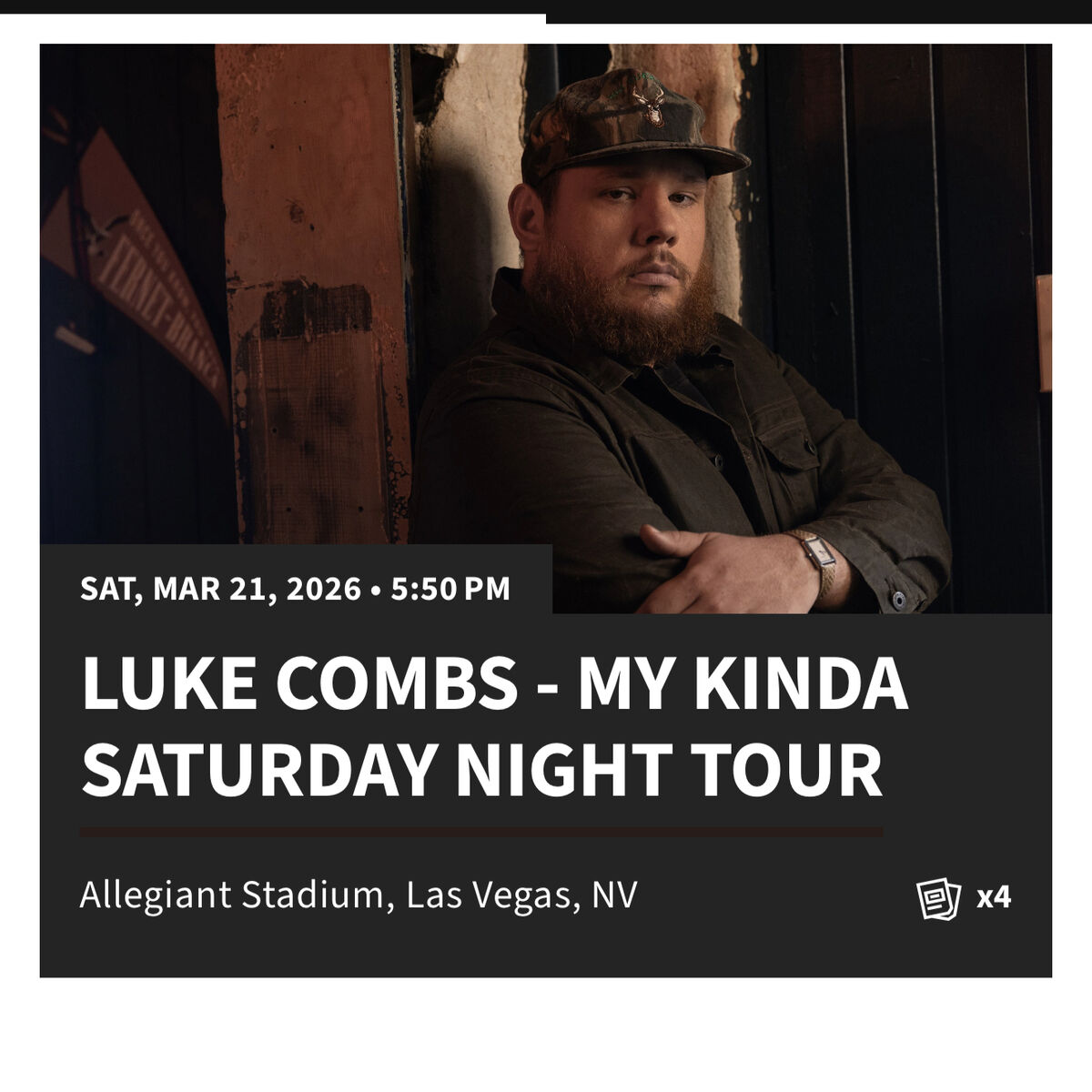Luke Combs Concert Tickets Las Vegas