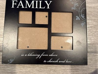 Black Multi-Opening Family Photo Frame with Quote 'FAMILY is a blessing from above to cherish and love...' 8.5x10 inch exterior