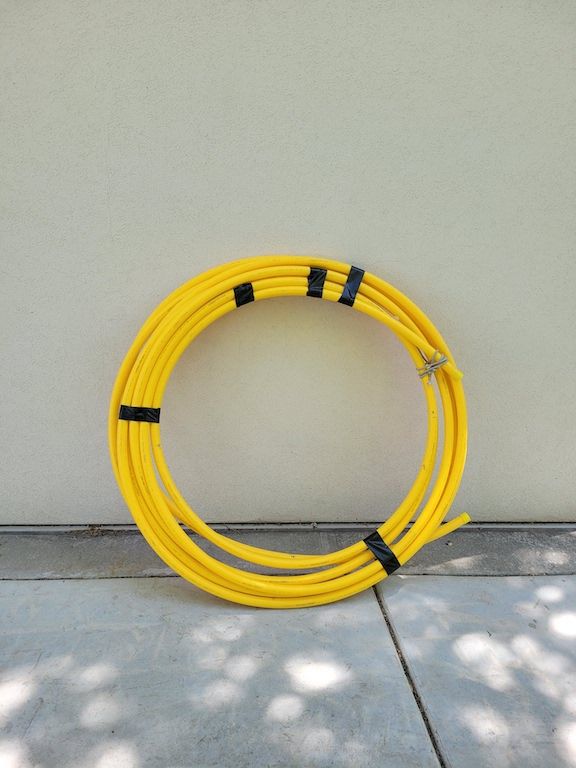 underground gas pipe, 82 feet, 1 inch,