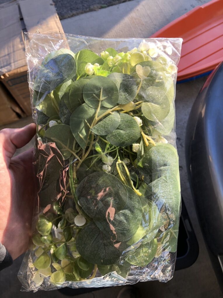 Artificial Eucalyptus Leaf White Flower