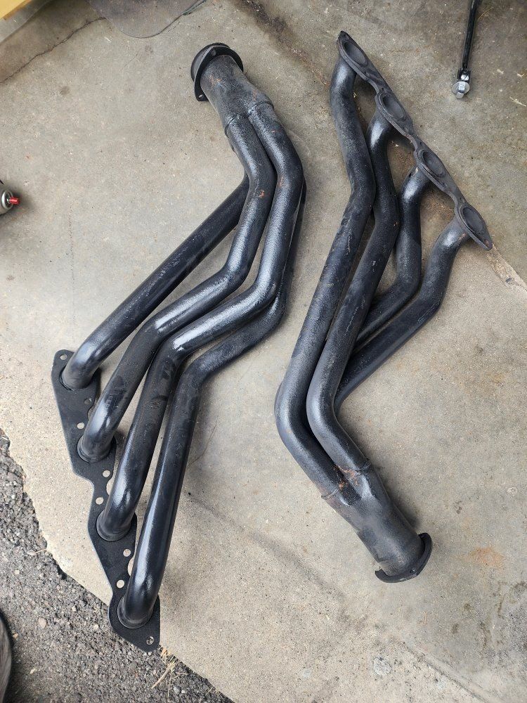 BBC used Black Painted Exhaust Headers Pair